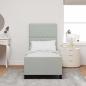 Preview: Boxspringbett mit Kopfteil Hellgrau 80 x 200 cm Samt