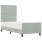Preview: Boxspringbett mit Kopfteil Hellgrau 80 x 200 cm Samt