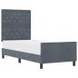 Preview: Boxspringbett mit Kopfteil Dunkelgrau 80 x 200 cm Samt
