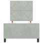 Preview: Boxspringbett mit Kopfteil Hellgrau 100 x 200 cm Samt