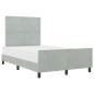 Preview: Boxspringbett mit Kopfteil Hellgrau 120 x 200 cm Samt
