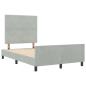 Preview: Boxspringbett mit Kopfteil Hellgrau 120 x 200 cm Samt