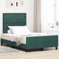 Preview: ARDEBO.de - Boxspringbett mit Kopfteil Dunkelgrün 120 x 200 cm Samt
