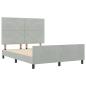 Preview: Boxspringbett mit Kopfteil Hellgrau 140 x 200 cm Samt