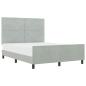 Preview: Boxspringbett mit Kopfteil Hellgrau 140 x 200 cm Samt