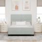 Preview: Boxspringbett mit Kopfteil Hellgrau 140 x 200 cm Samt