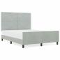 Preview: Bettgestell Hellgrau 160x200 cm Samt