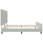 Preview: Bettgestell Hellgrau 200x200 cm Samt