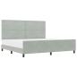 Preview: Bettgestell Hellgrau 200x200 cm Samt