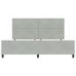 Preview: Bettgestell Hellgrau 200x200 cm Samt