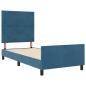 Preview: Bettgestell Dunkelblau 100x200 cm Samt