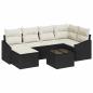 Preview: ARDEBO.de - 6-teiliges Garten Essgruppe mit Kissen Braun Poly Rattan