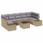Preview: 8-teiliges Garten Sofa Set mit Kissen Beige Poly Rattan
