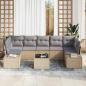 Preview: 8-teiliges Garten Sofa Set mit Kissen Beige Poly Rattan