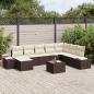 Preview: ARDEBO.de - 8 Teile Garten Sofa Set mit Kissen Grau Poly Rattan