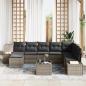Preview: ARDEBO.de - 8-teiliges Garten Sofa Set mit Kissen Schwarz Poly Rattan