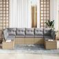 Preview: 7-teiliges Garten-Sofa-Set mit Kissen Beige Poly Rattan