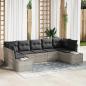 Preview: ARDEBO.de - 7-teiliges Garten-Sofa-Set mit Kissen in hellgrau Poly-Rattan