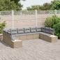 Preview: 10-teiliges Garten Sofa Set mit Kissen Beige Poly Rattan