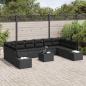 Preview: 11-teiliges Garten Sofa Set mit Kissen Beige Poly Rattan