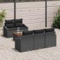 Preview: 6-teiliges Garten-Sofa-Set mit Kissen Schwarz Poly-Rattan Akazie