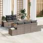 Preview: ARDEBO.de - 6-teiliges Gartensofa-Set mit Kissen Grau Poly Rattan