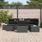 Preview: 7-teiliges Garten Sofa Set mit Kissen Schwarz Poly Rattan