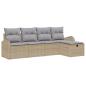 Preview: 5-teiliges Garten Sofa Set mit Kissen Beige Poly Rattan