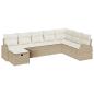 Preview: 8-teiliges Garten-Sofa-Set mit Kissen Beige Poly Rattan