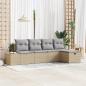 Preview: ARDEBO.de - 5-teiliges Garten Sofa Set mit Kissen Beige Poly Rattan