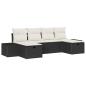 Preview: 6-teiliges Garten Sofa Set mit Kissen in Schwarz aus Poly-Rattan