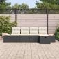 Preview: ARDEBO.de - 5-teiliges Garten Sofa Set mit Kissen Schwarz Poly Rattan