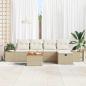Preview: 6-teiliges Garten-Sofa Set mit Kissen Beige Poly Rattan