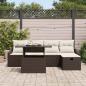 Preview: 6-teiliges Garten-Sofaset mit Kissen Braun Poly Rattan