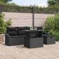 Preview: ARDEBO.de - Gartensofa-set 6 stk. Schwarz Poly-Rattan