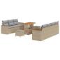 Preview: Garten-Sofa-Set mit Kissen 10 pcs Beige und Hellgrau