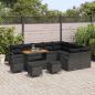 Preview: 13-teiliges Garten Sofa Set mit Kissen Schwarz Poly Rattan Akazie, 2-Sitzer Garten Sofa mit Stauraum & Kissen Schwarz Poly Rattan, 4-teiliges Garten Essset mit Kissen Schwarz Poly Rattan Akazie