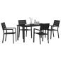 Preview: 5 Teile Garten Esstisch Set Schwarz HDPE