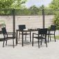 Preview: 5 Teile Garten Esstisch Set Schwarz HDPE