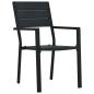 Preview: 5 Teile Garten Esstisch Set Schwarz HDPE