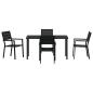Preview: 5 Teile Garten Esstisch Set Schwarz HDPE