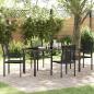 Preview: ARDEBO.de - 5-teiliges Garten-Esszimmer-Set Schwarz PVC-Rattan