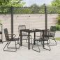 Preview: 5-teiliges Garten-Dining-Set Schwarz PVC-Rattan