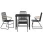 Preview: 5-teiliges Garten-Dining-Set Schwarz PVC-Rattan