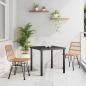 Preview: ARDEBO.de - 3-teiliges Garten-Ess-Set in Braun aus Poly-Rattan