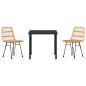 Preview: 3-teiliges Garten-Ess-Set in Braun aus Poly-Rattan