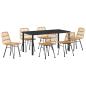 Preview: 7-teiliges Garten-Essset Braun Poly Rattan