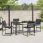 Preview: 5-teiliges Garten-Dining-Set mit Kissen schwarz Textilene und Stahl