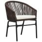 Preview: 5-teiliges Garten-Essset Braun Poly-Rattan