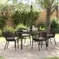 Preview: ARDEBO.de - 5-teiliges Garten-Essgruppen-Set aus braunem Poly-Rattan